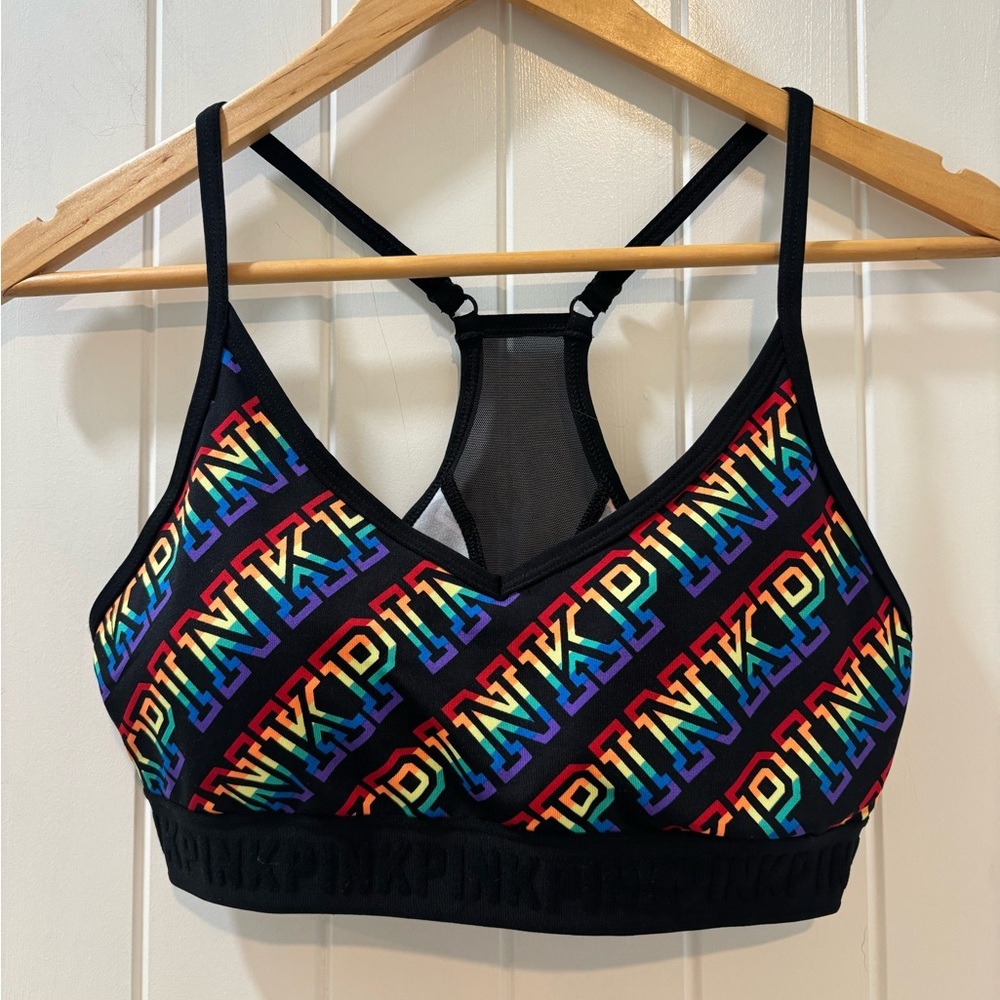 PINK Rainbow Sports Bra Size Medium